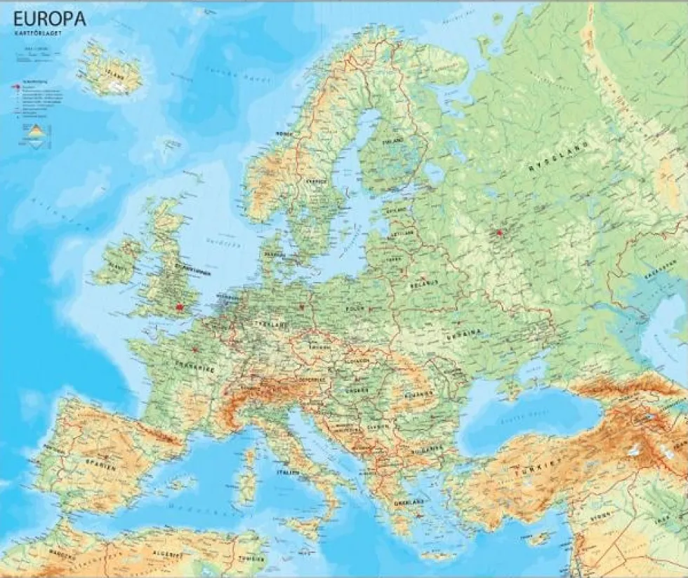 Affisch Europa karta