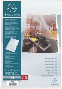 Aktmapp EXACOMPTA A4 0,20mm klar 10/fp