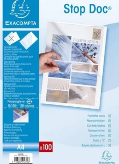 Aktmapp EXACOMPTA A4 0,11mm klar 100/fp
