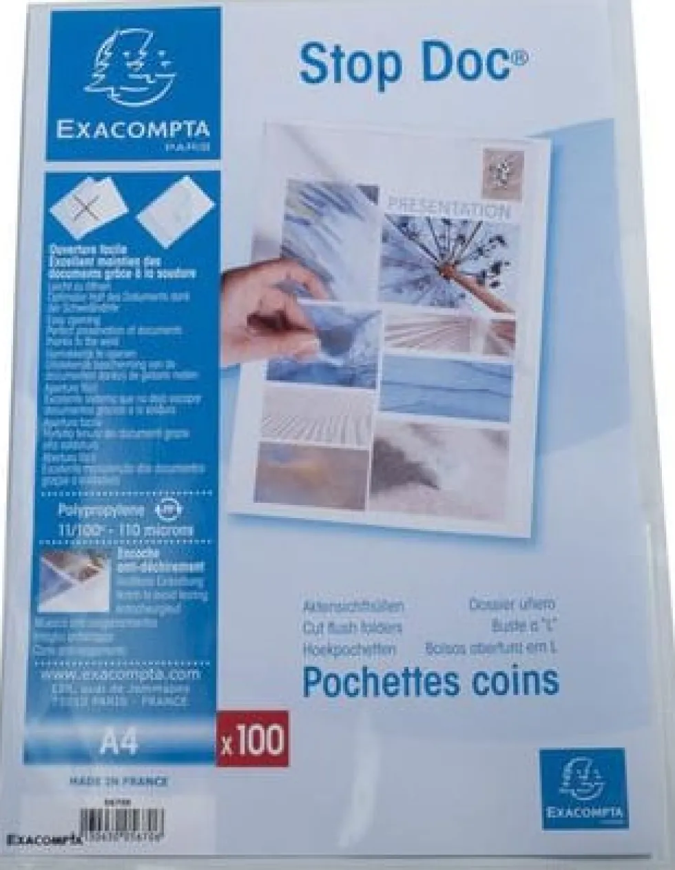 Aktmapp EXACOMPTA A4 0,11mm klar 100/fp