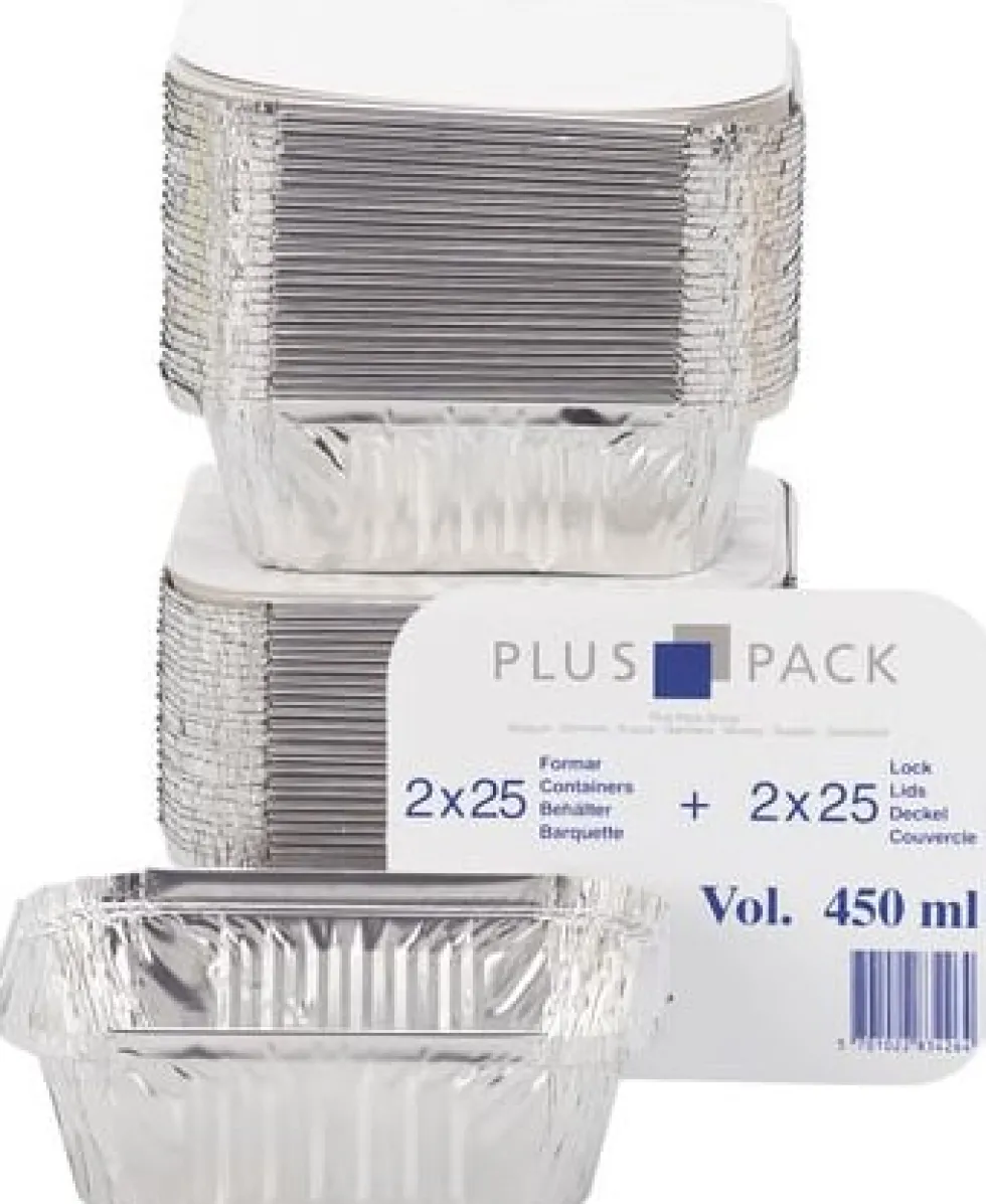 Aluminiumform, 450ml, inklusive lock, 50/fp