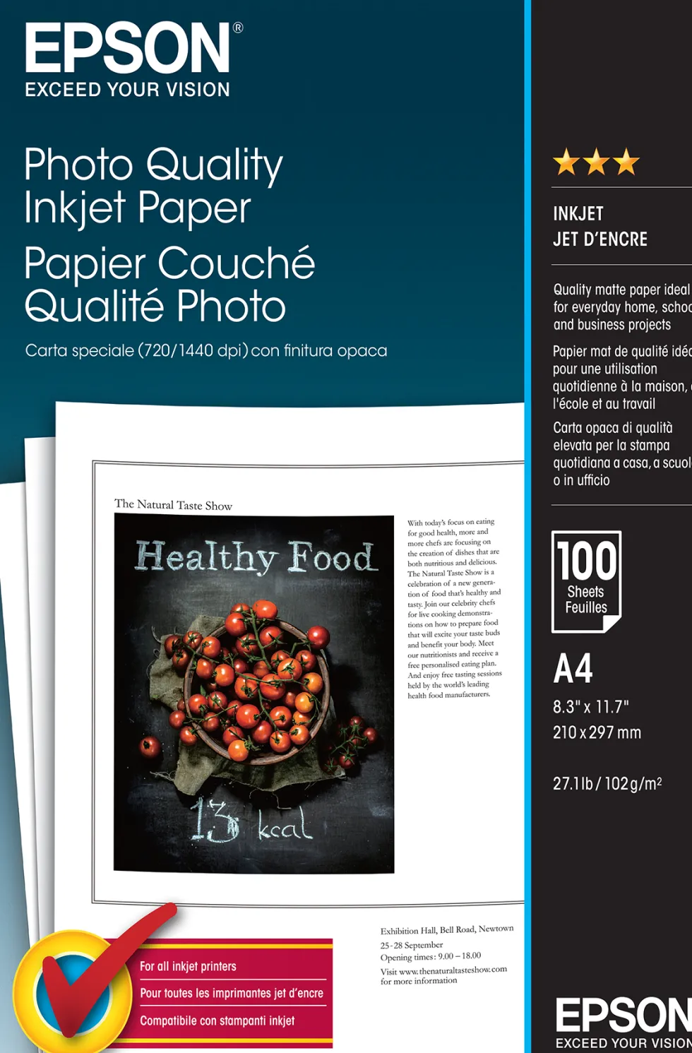 A4 photo quality inkjet paper 102g (100)