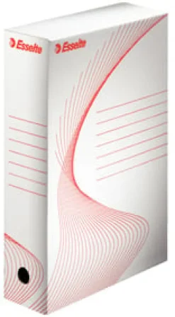Arkivbox 100 mm, vit/röd (10)