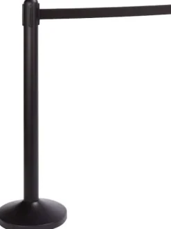 Avspärrningsstolpe med band svart/svart SECURIT, 210cm (exkl. fot)