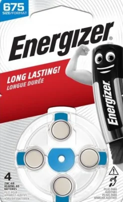 Batteri Energizer Hörsel 675 Blå, 4/fp