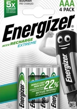 Batteri Energizer Recharge Extreme AAA, 4/fp