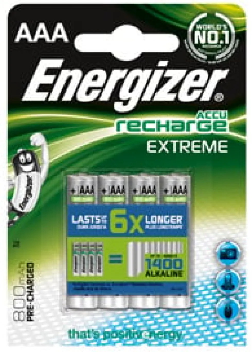 Batteri Energizer Recharge Extreme AAA, 4/fp