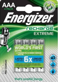 Batteri Energizer Recharge Extreme AAA, 4/fp