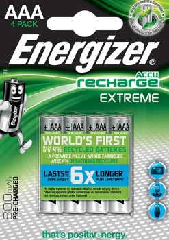 Batteri Energizer Recharge Extreme AAA, 4/fp