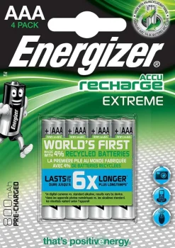 Batteri Energizer Recharge Extreme AAA, 4/fp