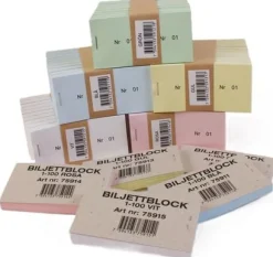 Biljettblock 1-100 rosa