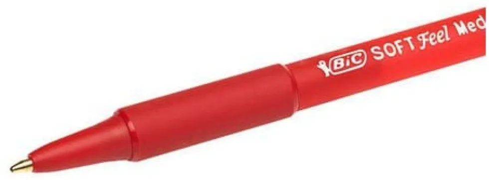 Bläckkulpenna BIC Soft Feel Clic Medium Röd, 12st