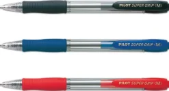 Bläckkulpenna PILOT Super Grip Svart, medium, 1.0mm, 12st