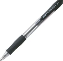 Bläckkulpenna PILOT Super Grip Svart, fine, 0.7mm, 12st