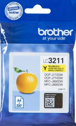 Bläckpatron BROTHER LC3211 Gul