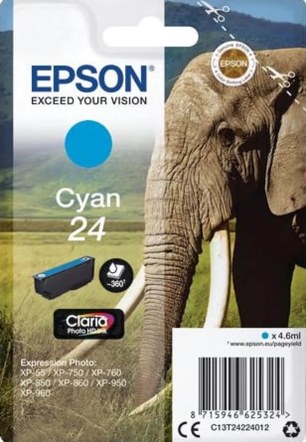Bläckpatron EPSON C13T24224012 Cyan