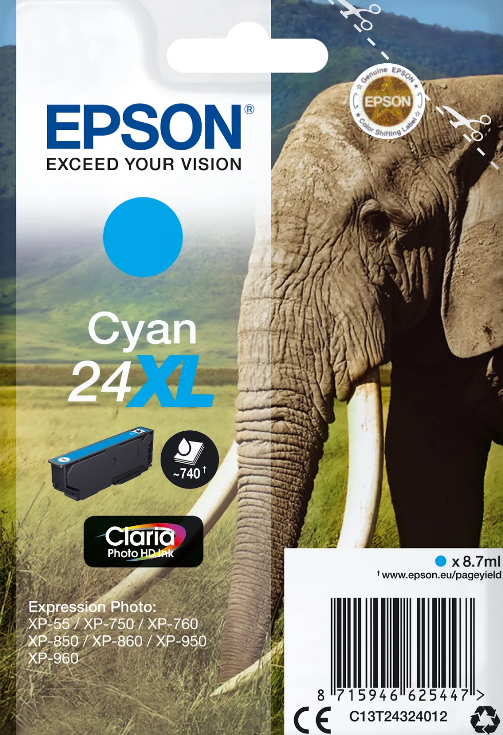Bläckpatron EPSON C13T24324012 cyan