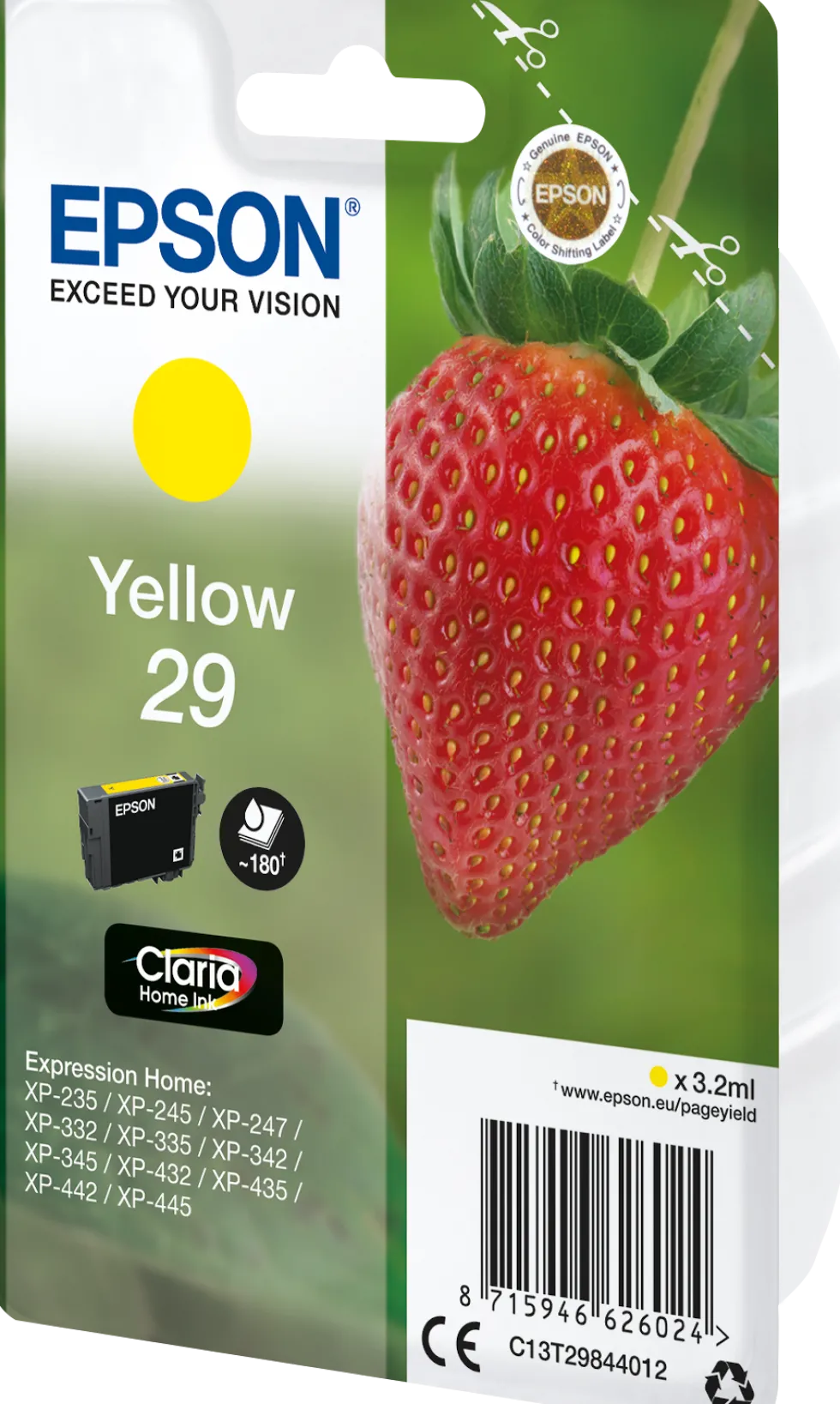 Bläckpatron EPSON C13T29844012 gul