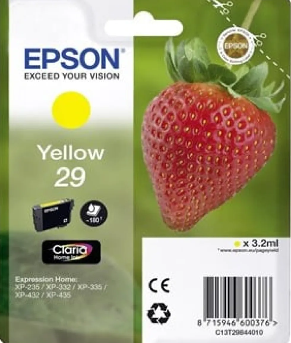 Bläckpatron EPSON C13T29844012 gul