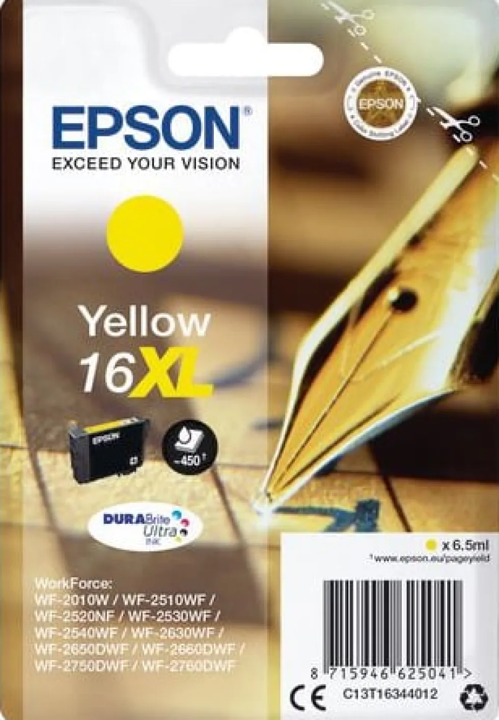 Bläckpatron EPSON C13T16344012 Gul