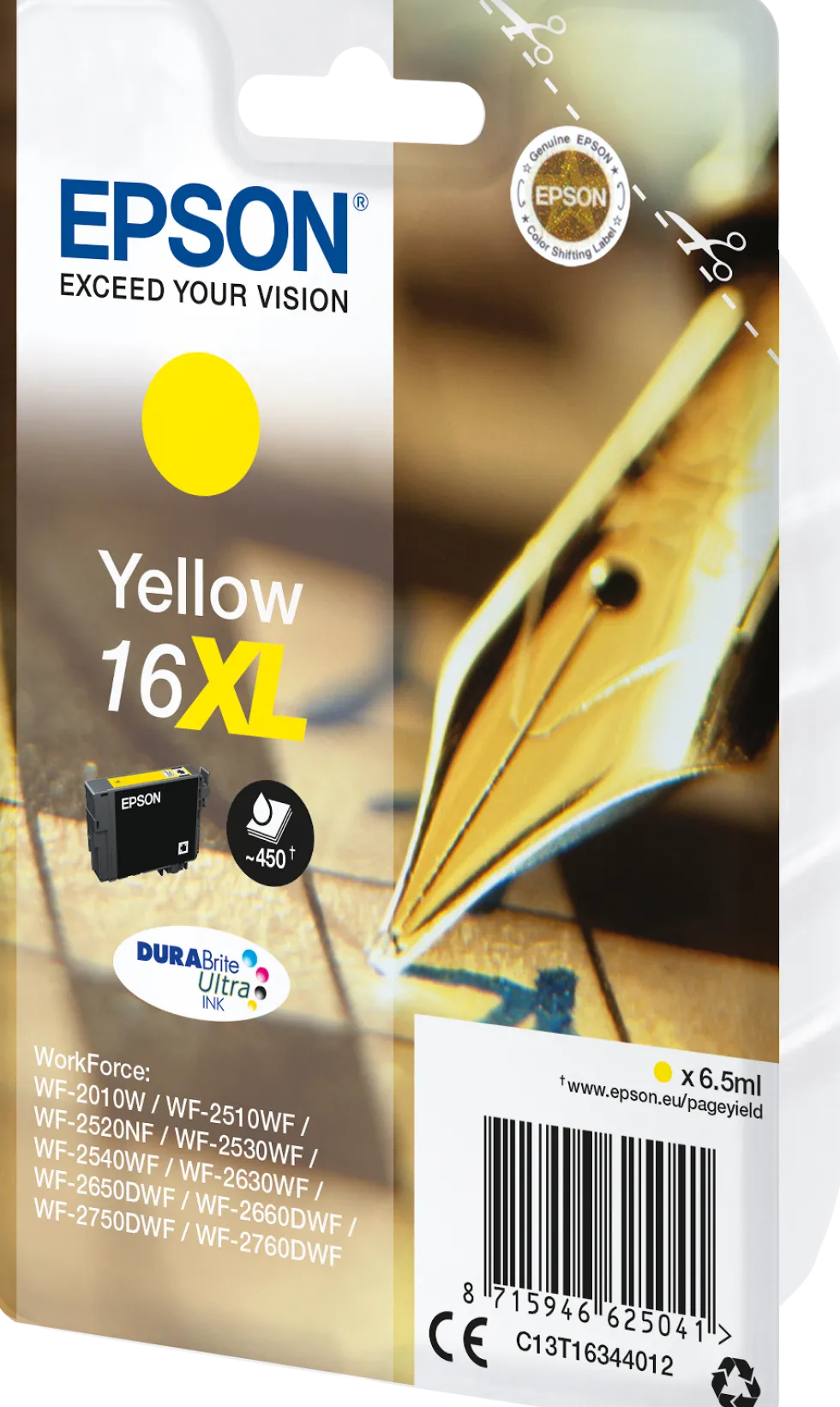 Bläckpatron EPSON C13T16344012 Gul