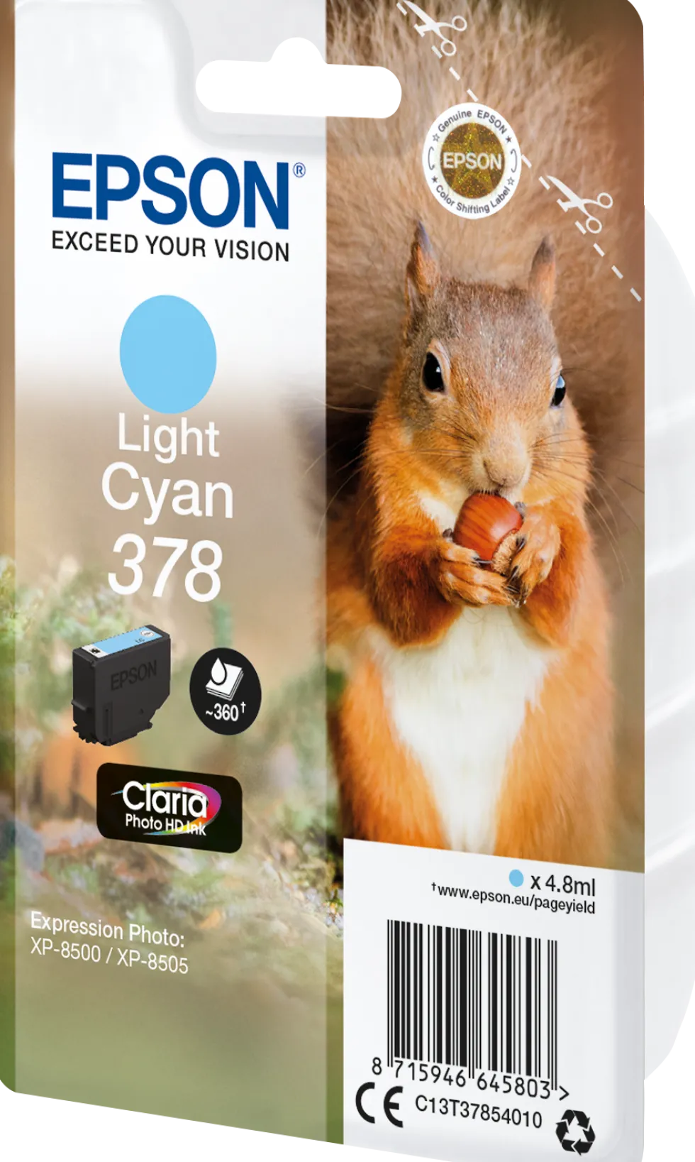 Bläckpatron EPSON C13T37854010 Ljus Cyan