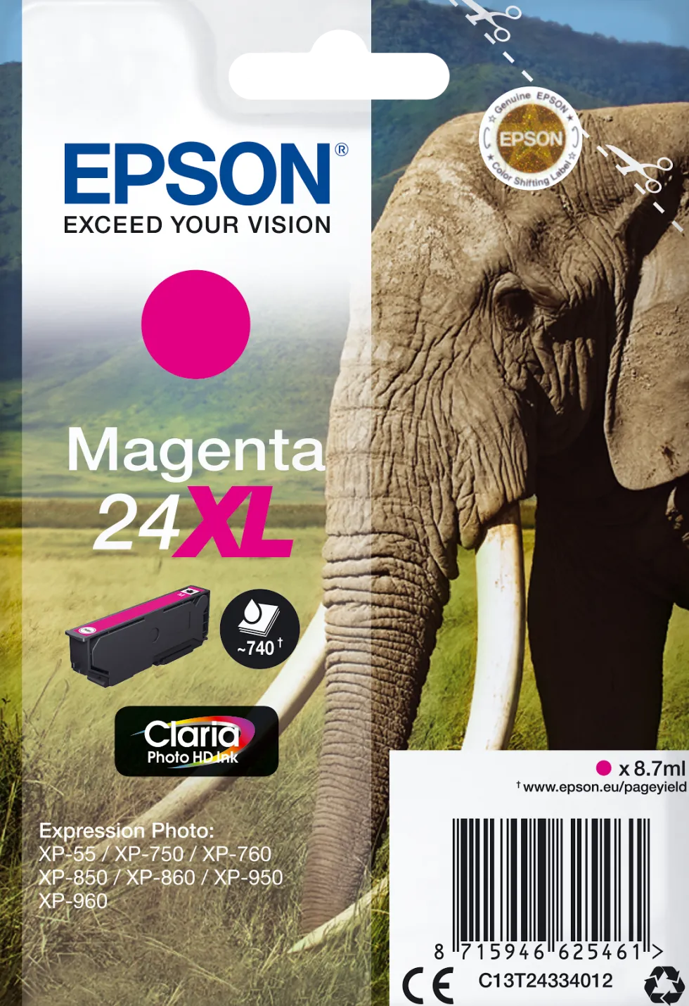Bläckpatron EPSON C13T24334012 magenta