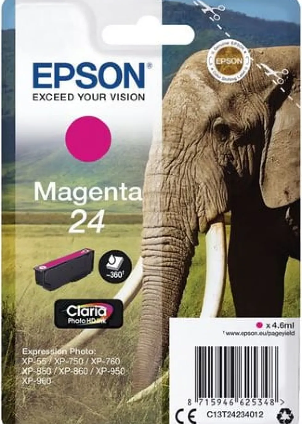 Bläckpatron EPSON C13T24334012 magenta