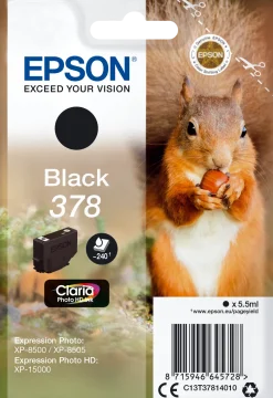 Bläckpatron EPSON C13T37814010 Svart