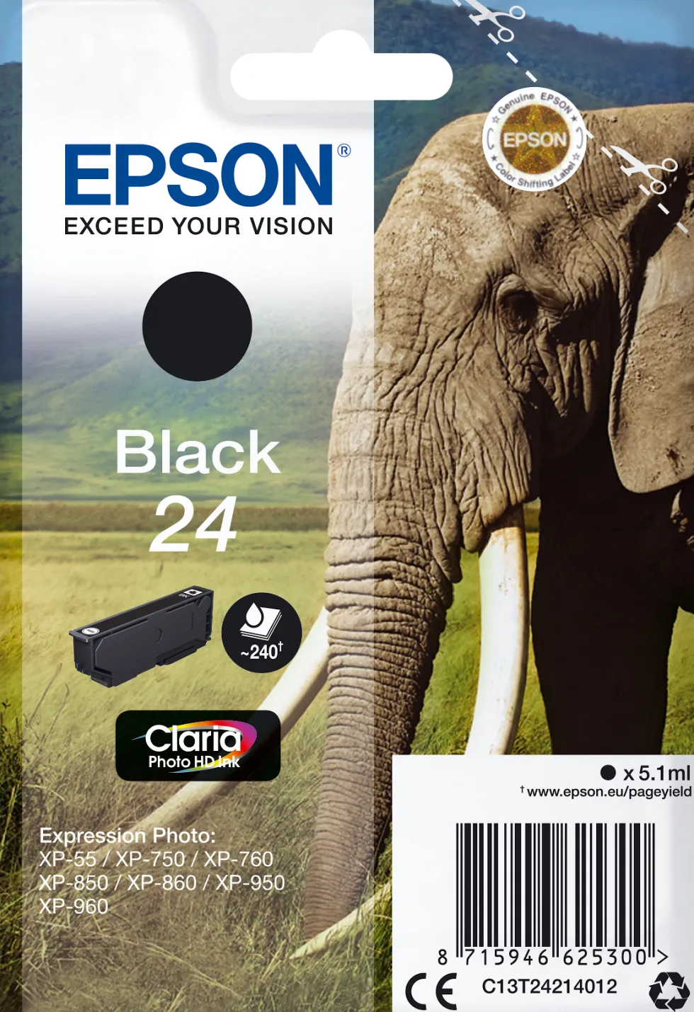 Bläckpatron EPSON C13T24214012 Svart