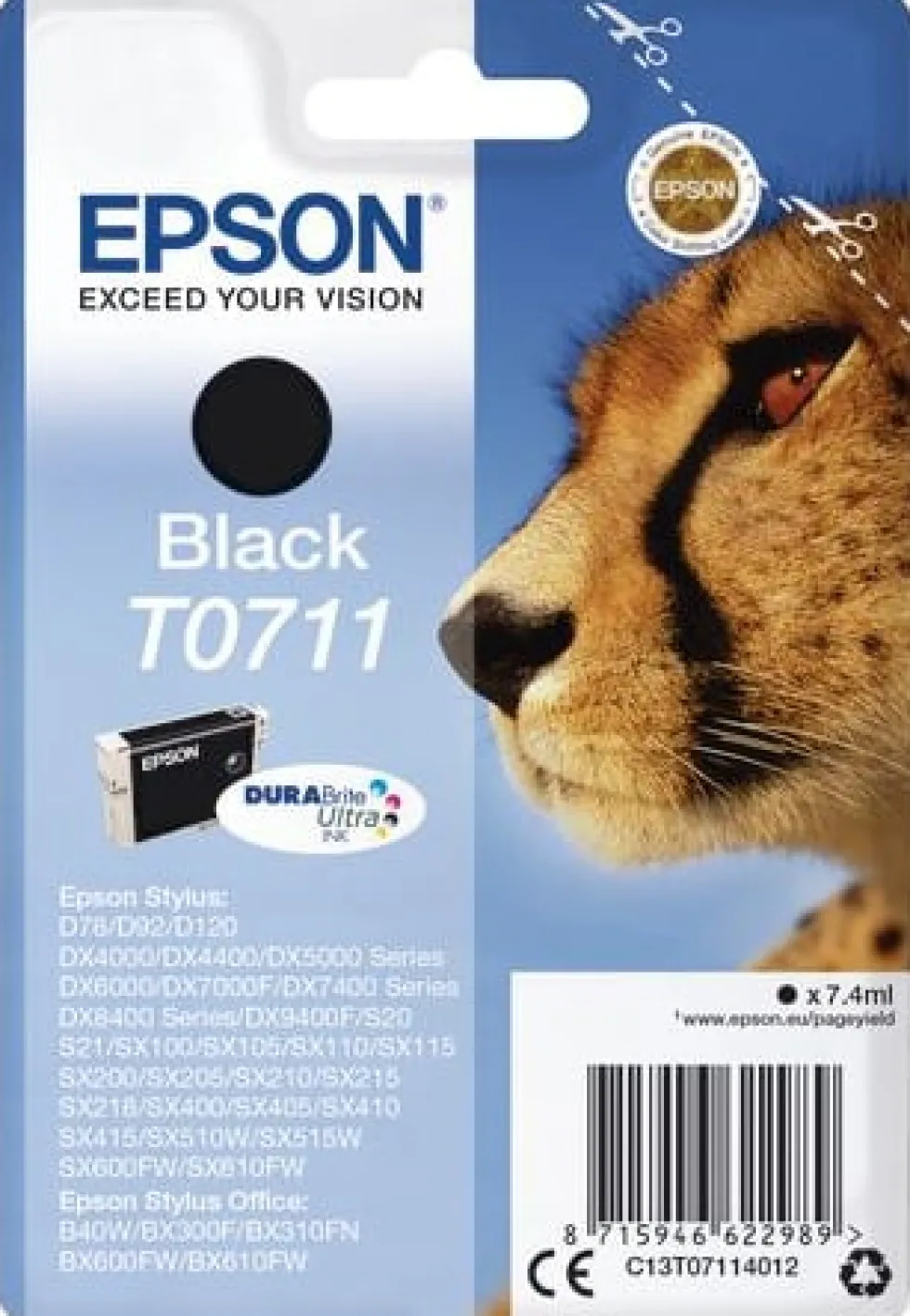 Bläckpatron EPSON C13T07114012 svart