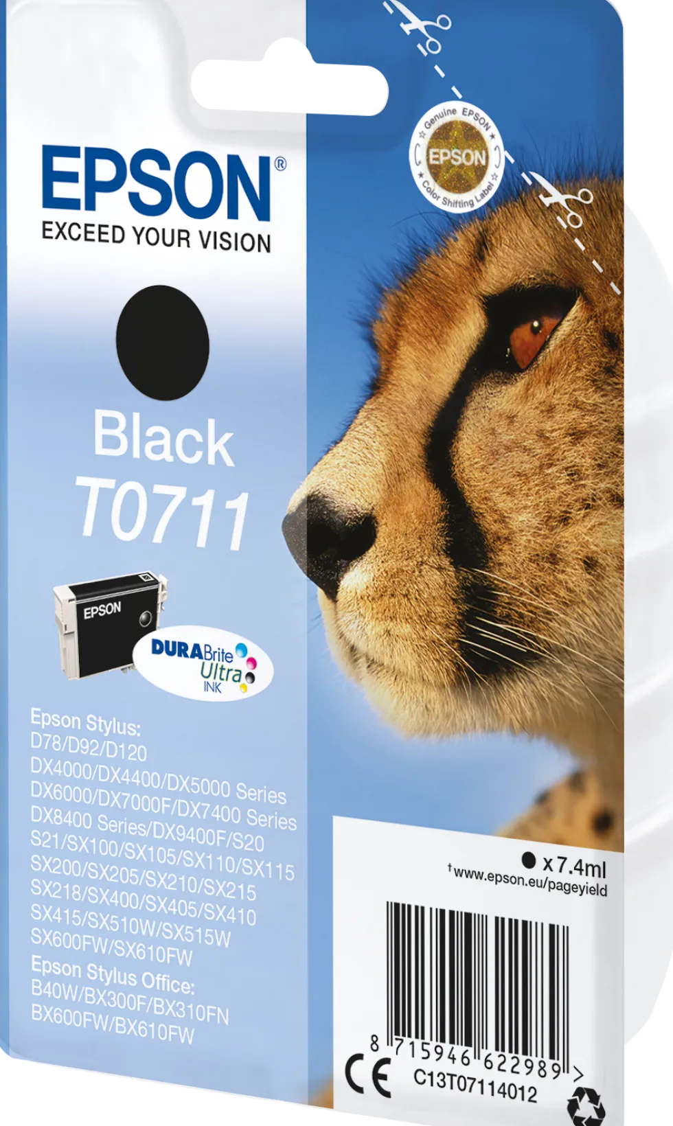 Bläckpatron EPSON C13T07114012 svart