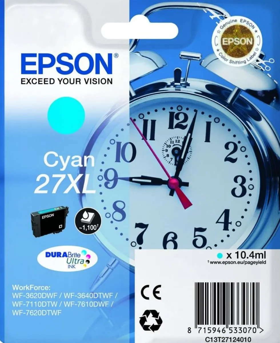 Bläckpatron EPSON C13T27124012 XL cyan