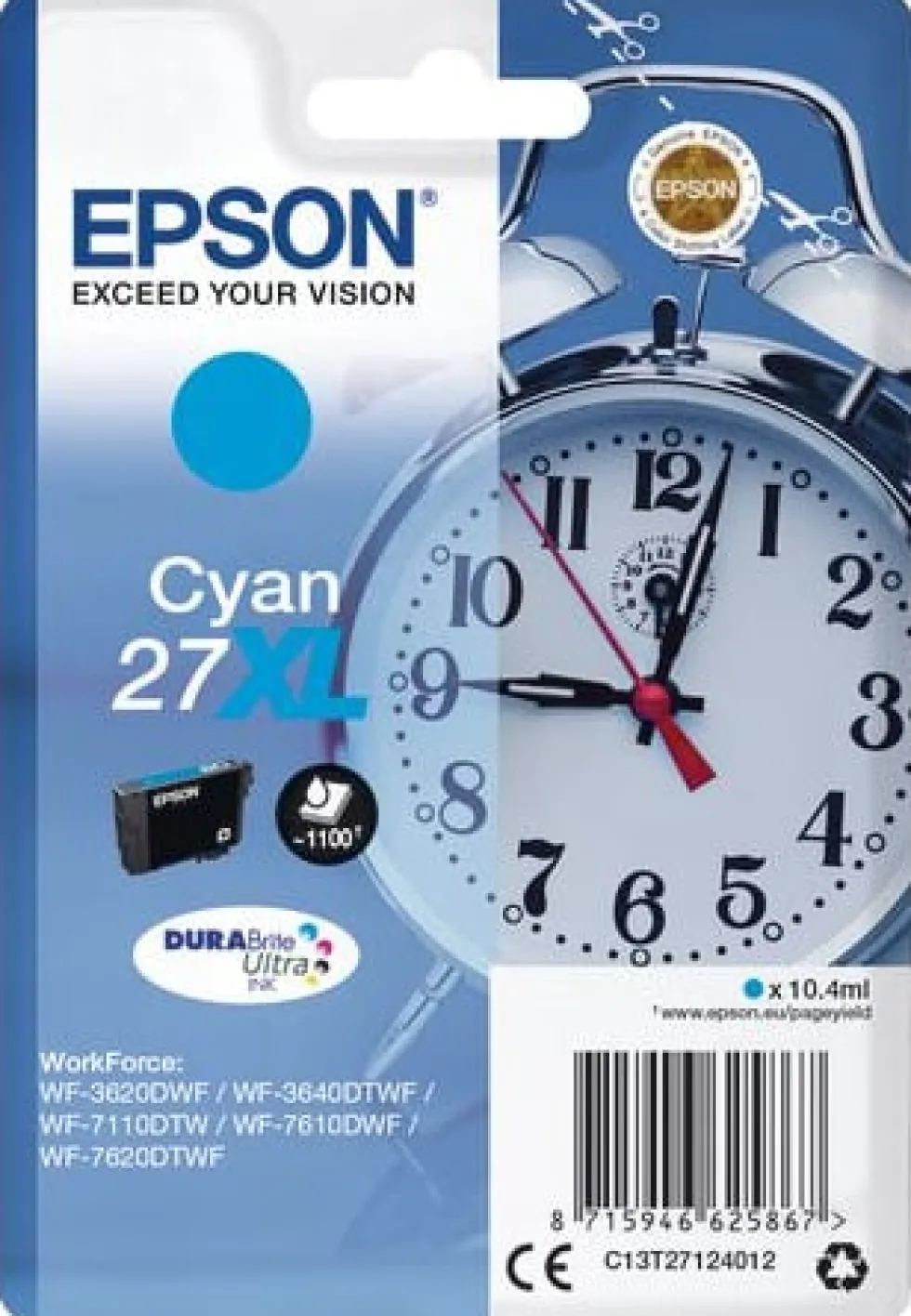 Bläckpatron EPSON C13T27124012 XL cyan