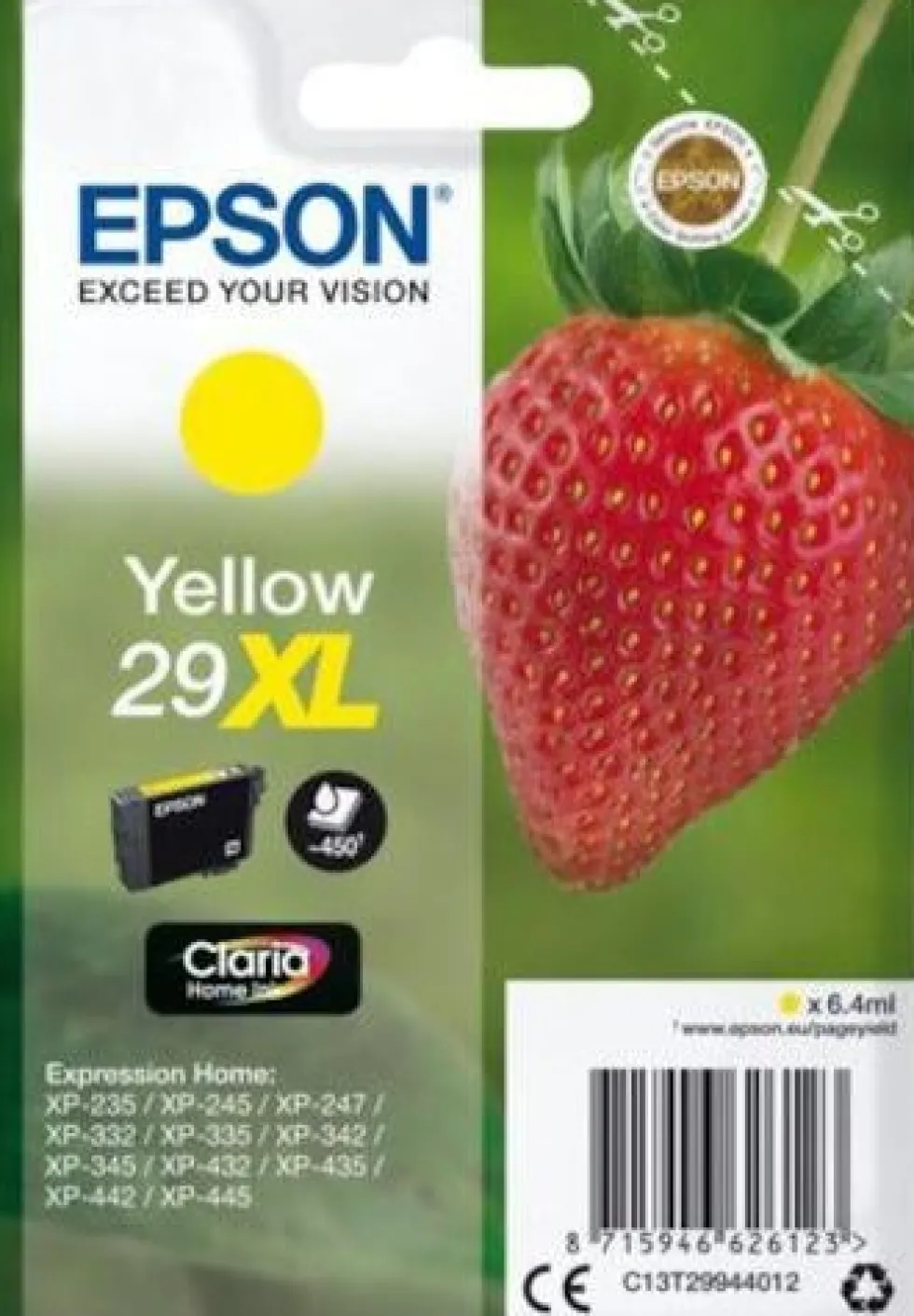 Bläckpatron EPSON C13T29944012 XL gul