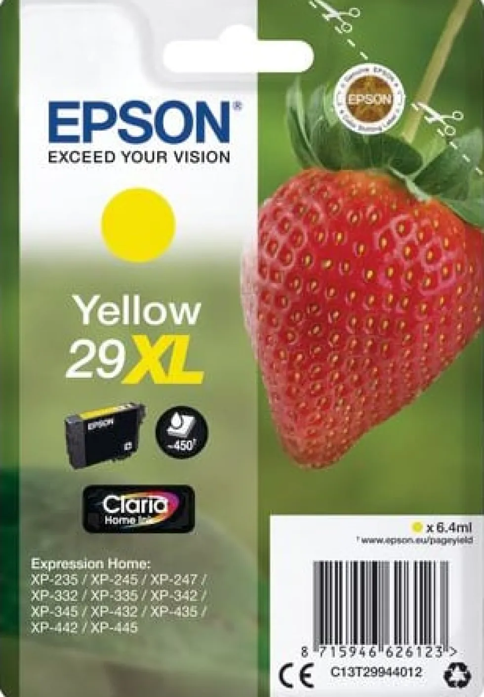 Bläckpatron EPSON C13T29944012 XL gul