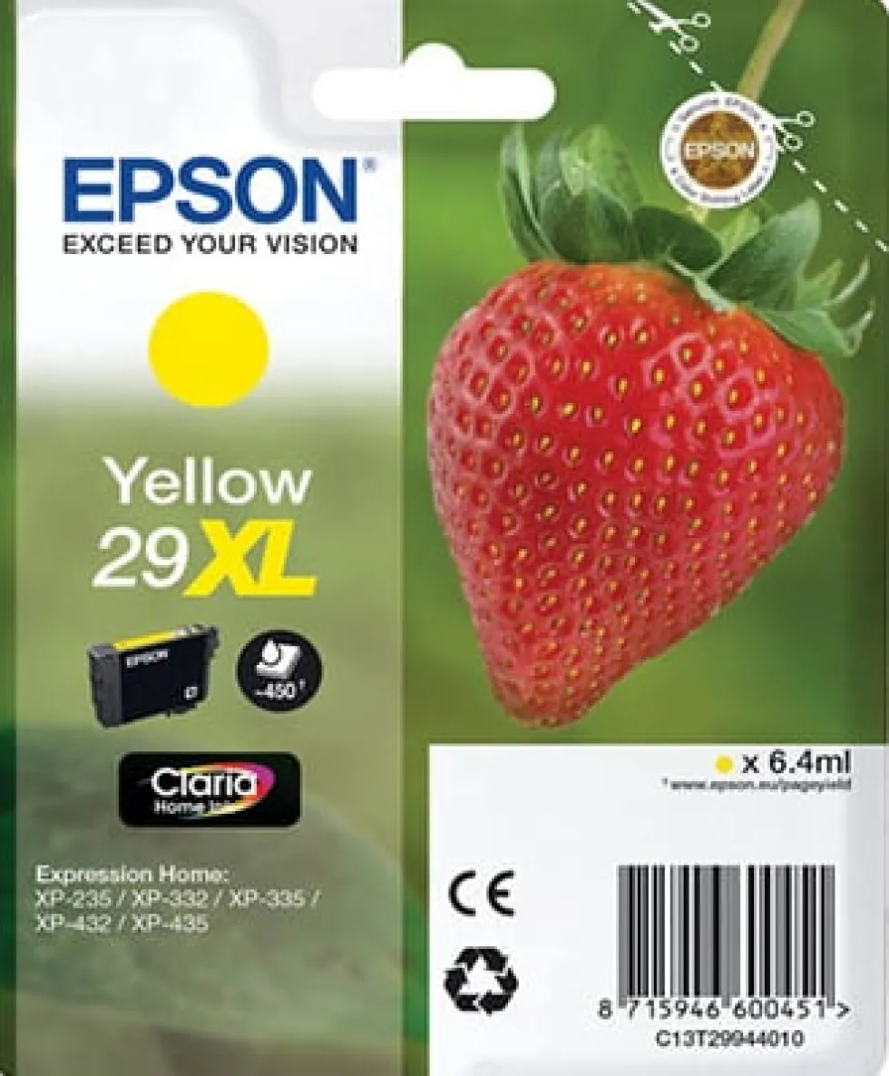 Bläckpatron EPSON C13T29944012 XL gul