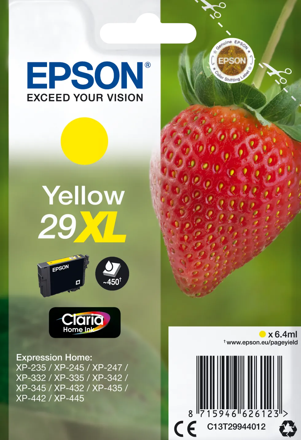 Bläckpatron EPSON C13T29944012 XL gul