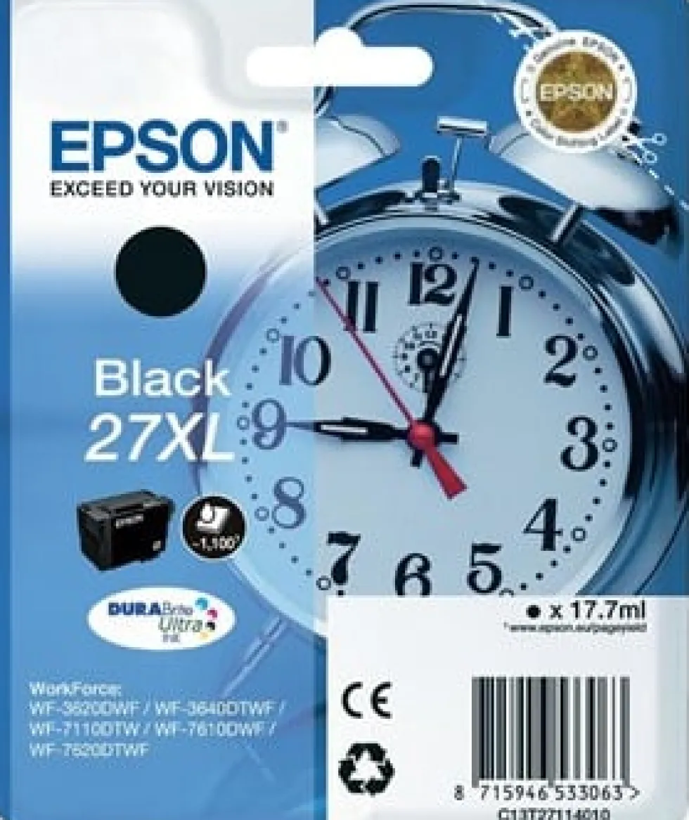 Bläckpatron EPSON C13T27114012 XL svart