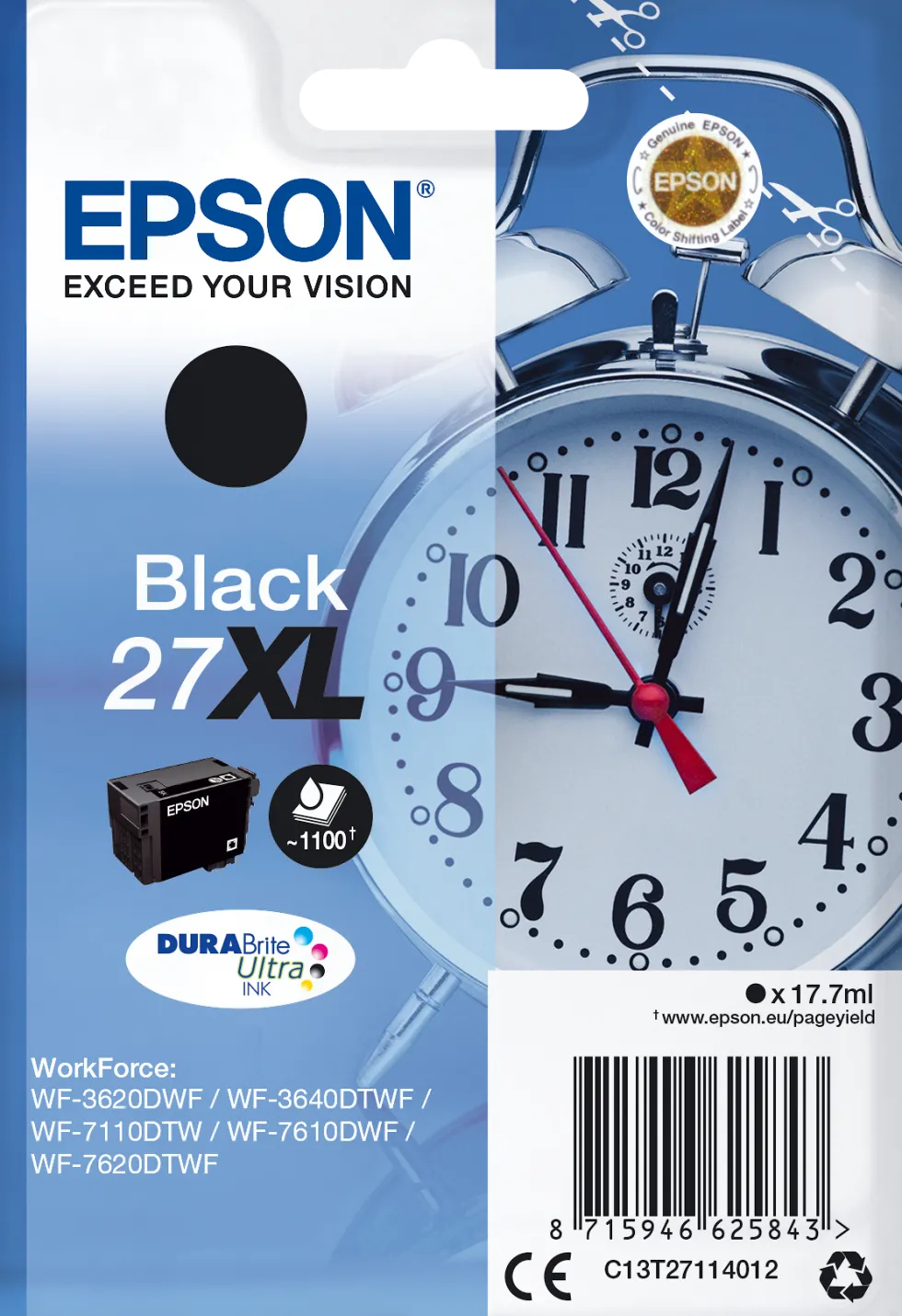 Bläckpatron EPSON C13T27114012 XL svart