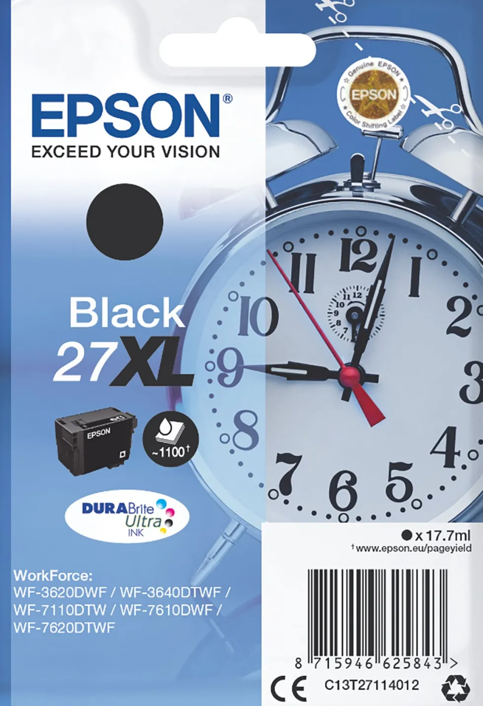 Bläckpatron EPSON C13T27114012 XL svart