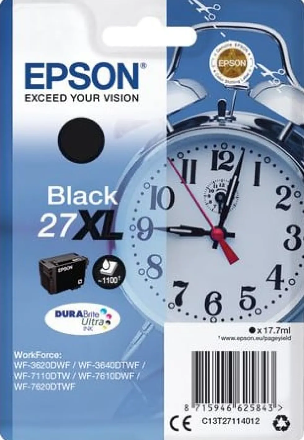 Bläckpatron EPSON C13T27114012 XL svart