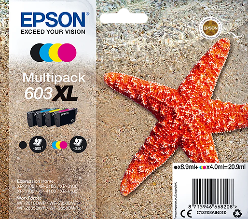 Bläckpatron EPSON T03U 603XL 4-färg 4/fp
