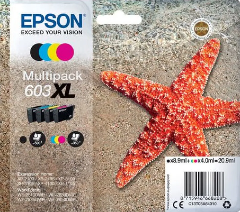 Bläckpatron EPSON T03U 603XL 4-färg 4/fp