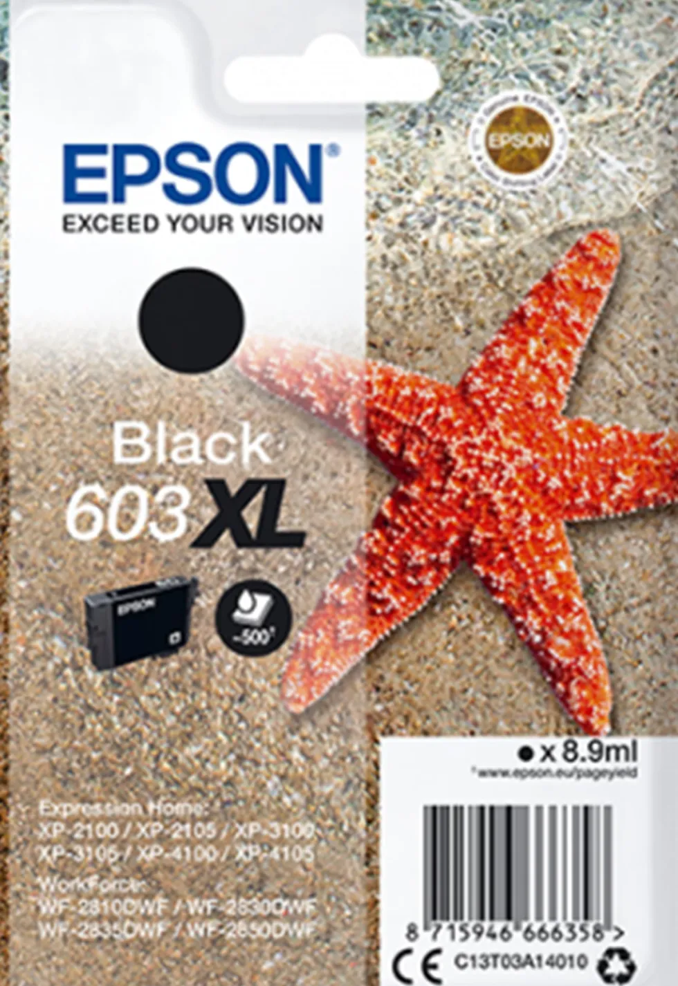 Bläckpatron EPSON T03U 603XL svart