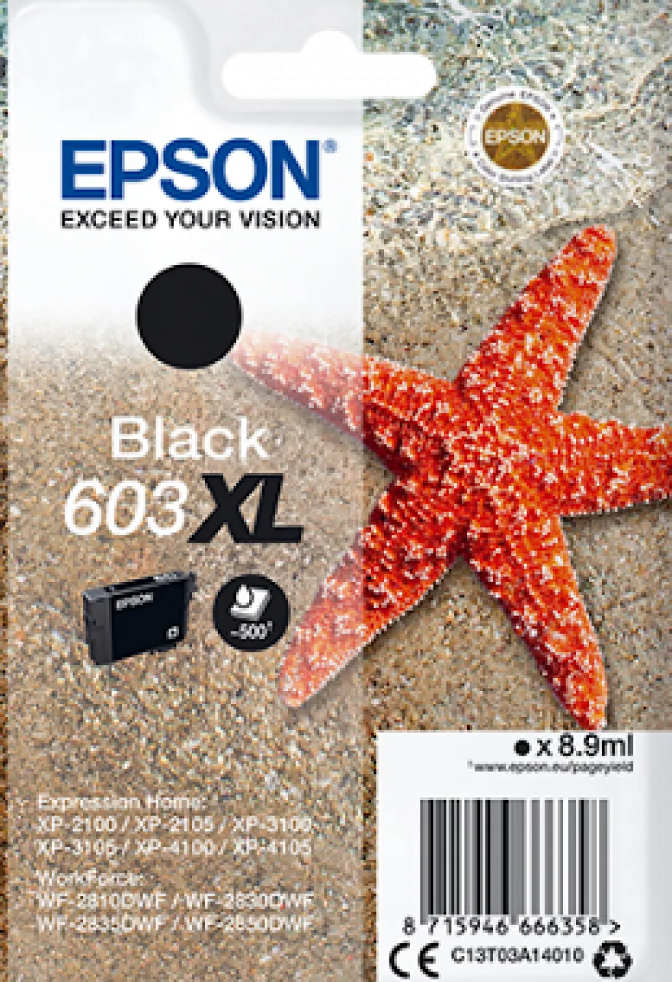 Bläckpatron EPSON T03U 603XL svart