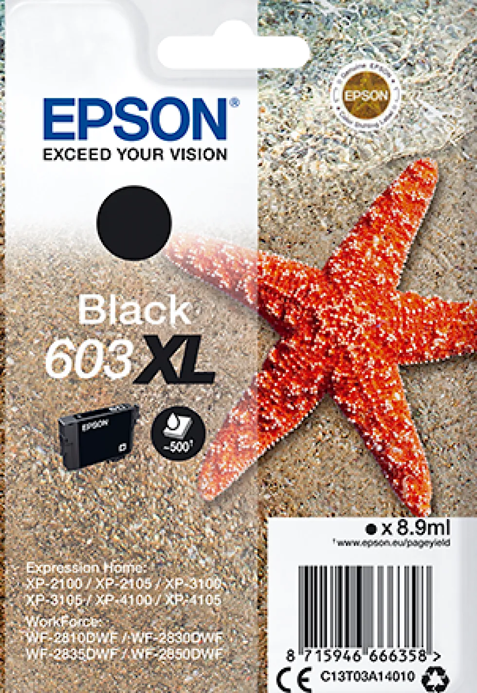 Bläckpatron EPSON T03U 603XL svart