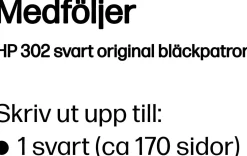 Bläckpatron HP F6U66AE 302 svart