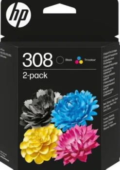 Bläckpatron HP 6L6S6UE 308 svart+färg
