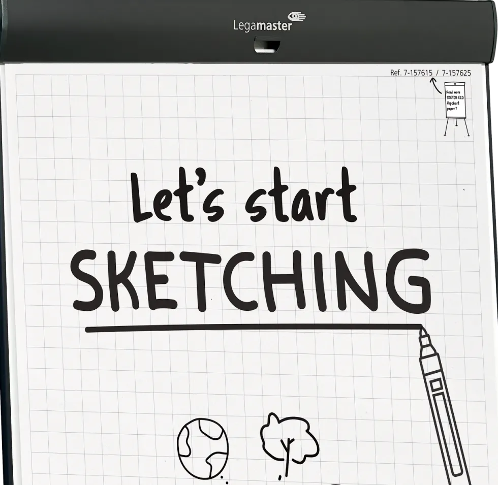 Blädderblocksställ Sketch Pro mobil rund